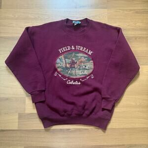 Vintage 90's Field & Stream Cabela's Hunting Crewneck Pullover Sweatshirt Sz L
